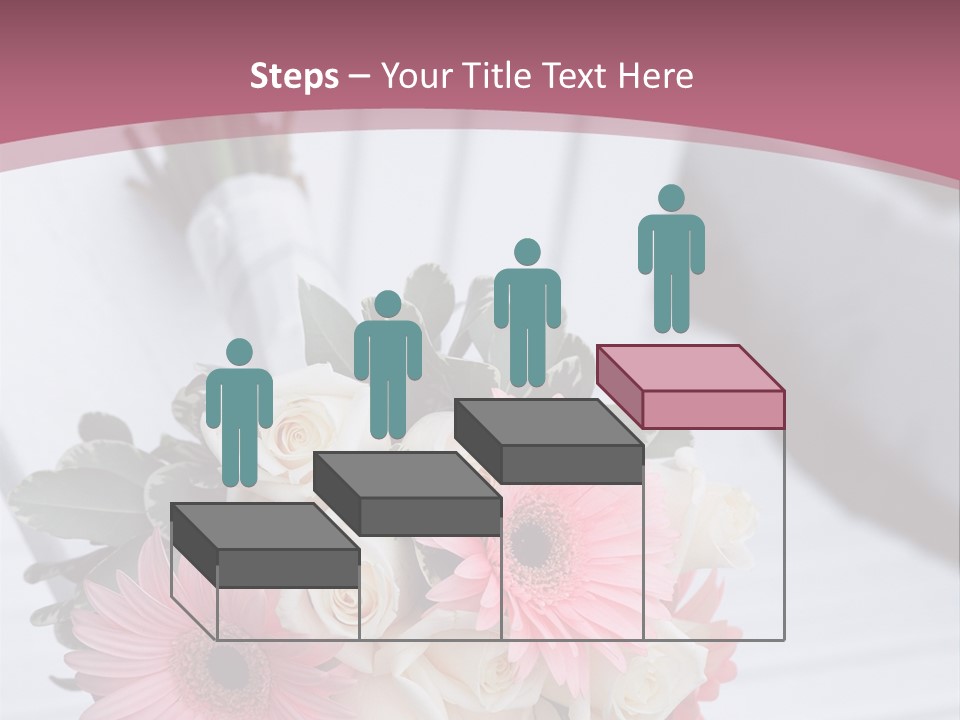 A Bouquet Of Flowers Sitting On A White Bench PowerPoint Template