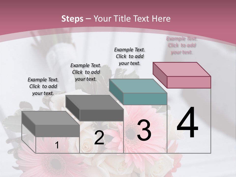 A Bouquet Of Flowers Sitting On A White Bench PowerPoint Template