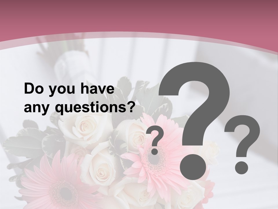 A Bouquet Of Flowers Sitting On A White Bench PowerPoint Template