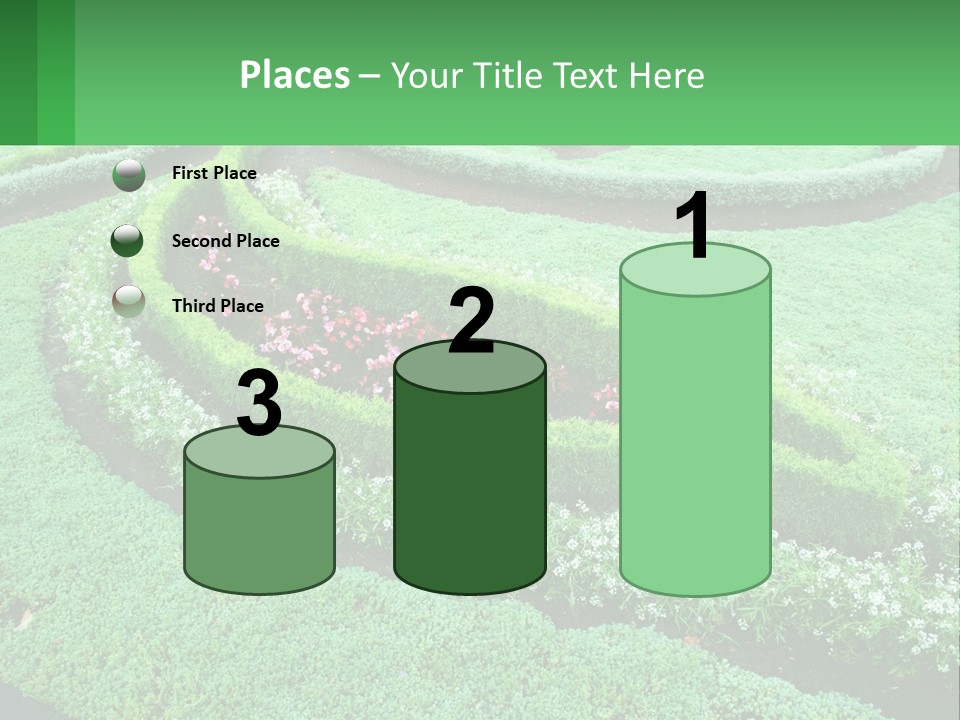 A Green Garden With A Spiral Design In The Center PowerPoint Template