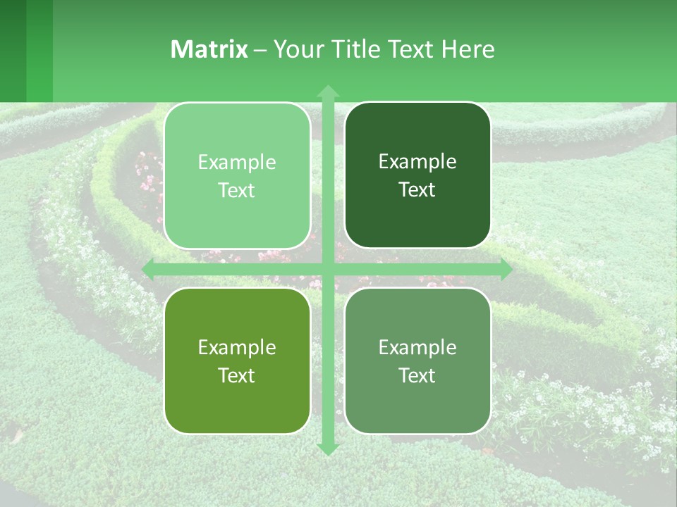 A Green Garden With A Spiral Design In The Center PowerPoint Template