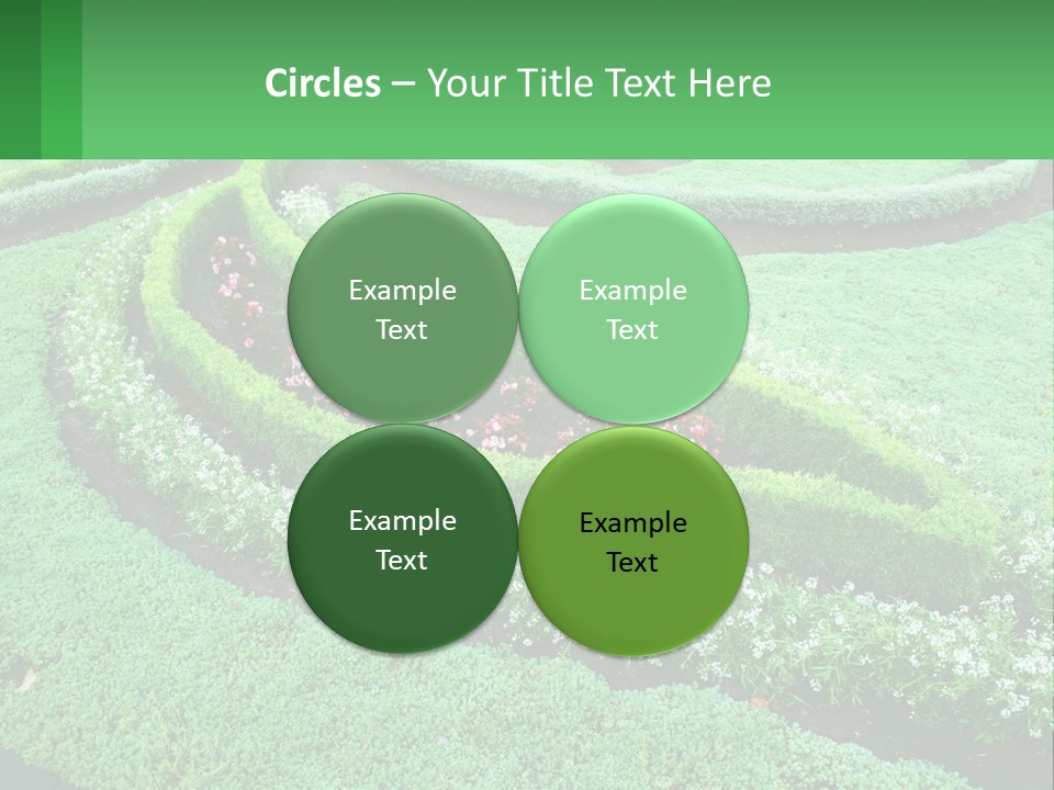 A Green Garden With A Spiral Design In The Center PowerPoint Template