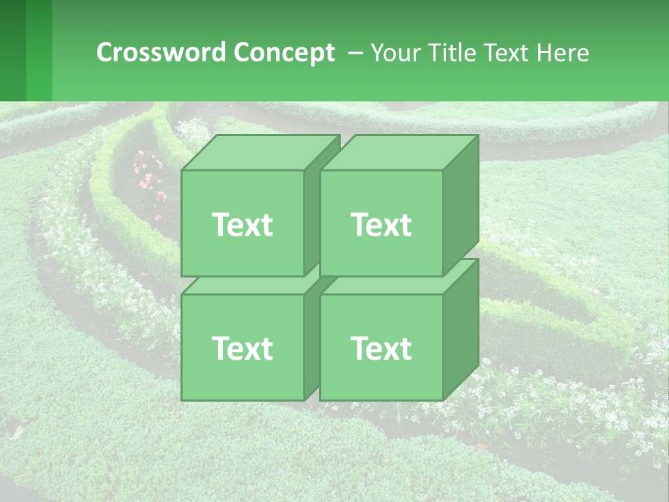 A Green Garden With A Spiral Design In The Center PowerPoint Template