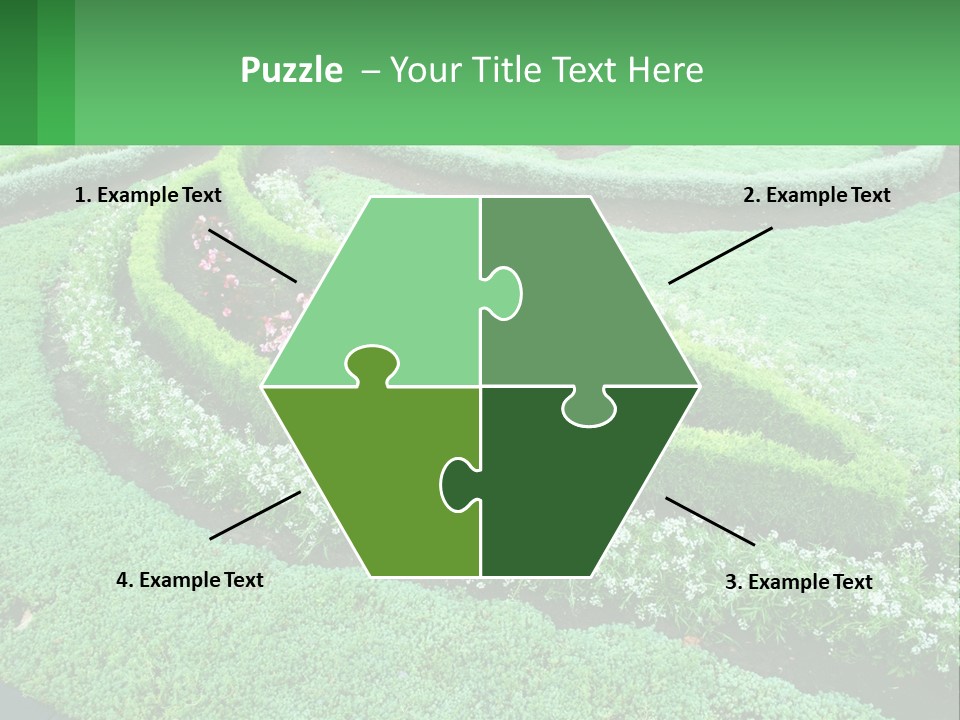 A Green Garden With A Spiral Design In The Center PowerPoint Template