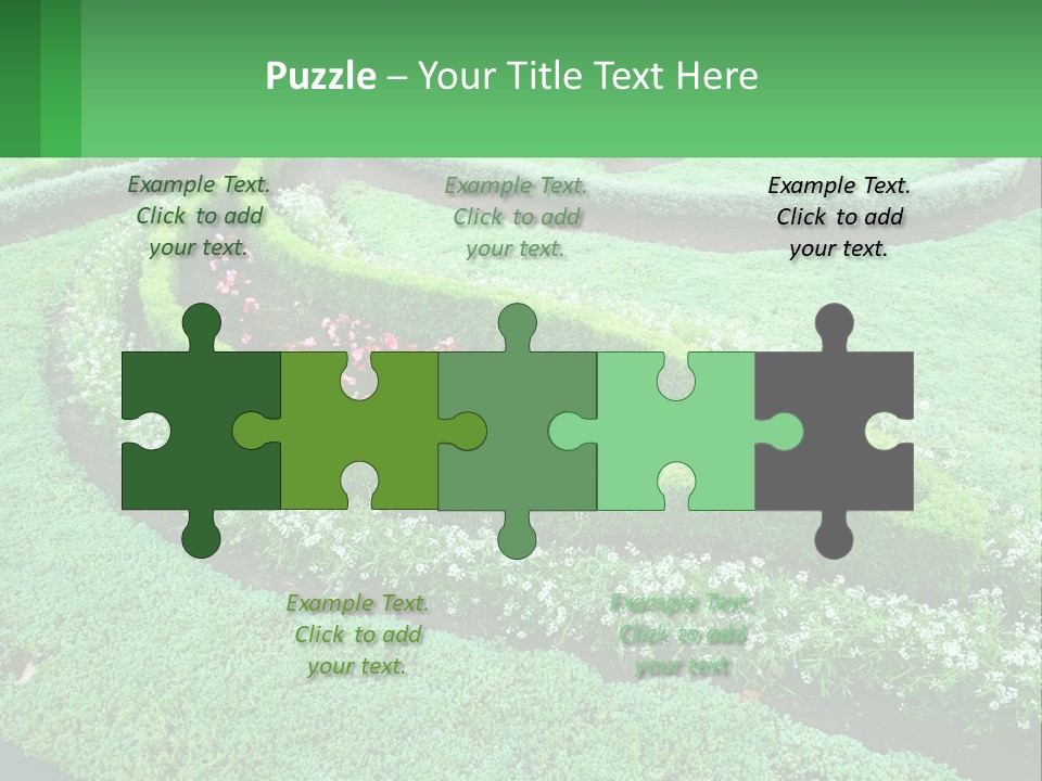 A Green Garden With A Spiral Design In The Center PowerPoint Template