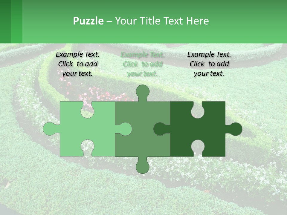 A Green Garden With A Spiral Design In The Center PowerPoint Template