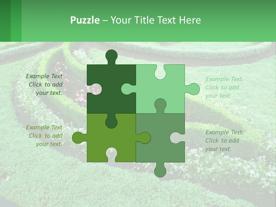 A Green Garden With A Spiral Design In The Center PowerPoint Template