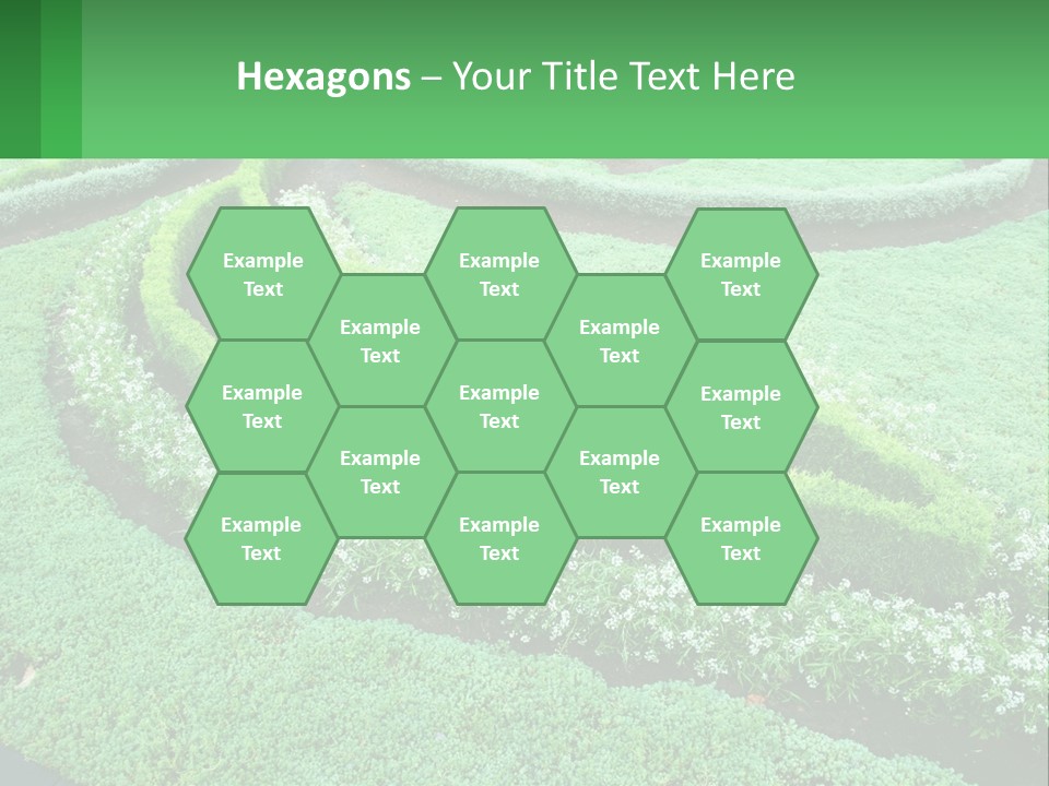 A Green Garden With A Spiral Design In The Center PowerPoint Template