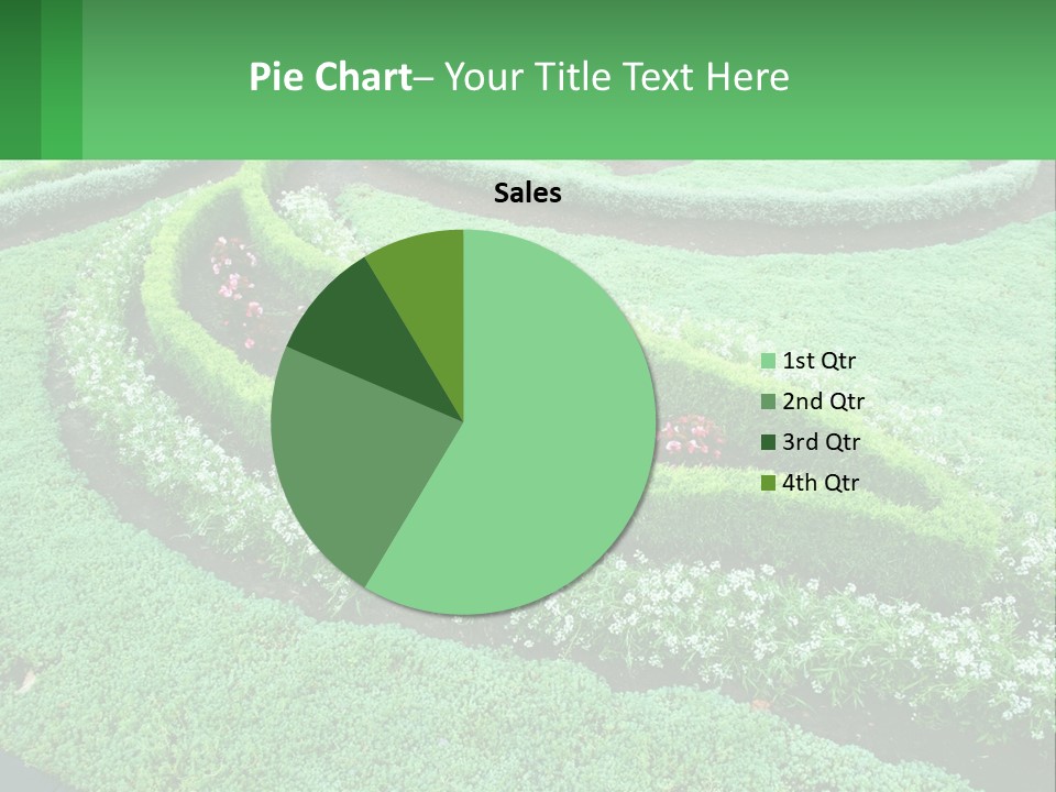 A Green Garden With A Spiral Design In The Center PowerPoint Template