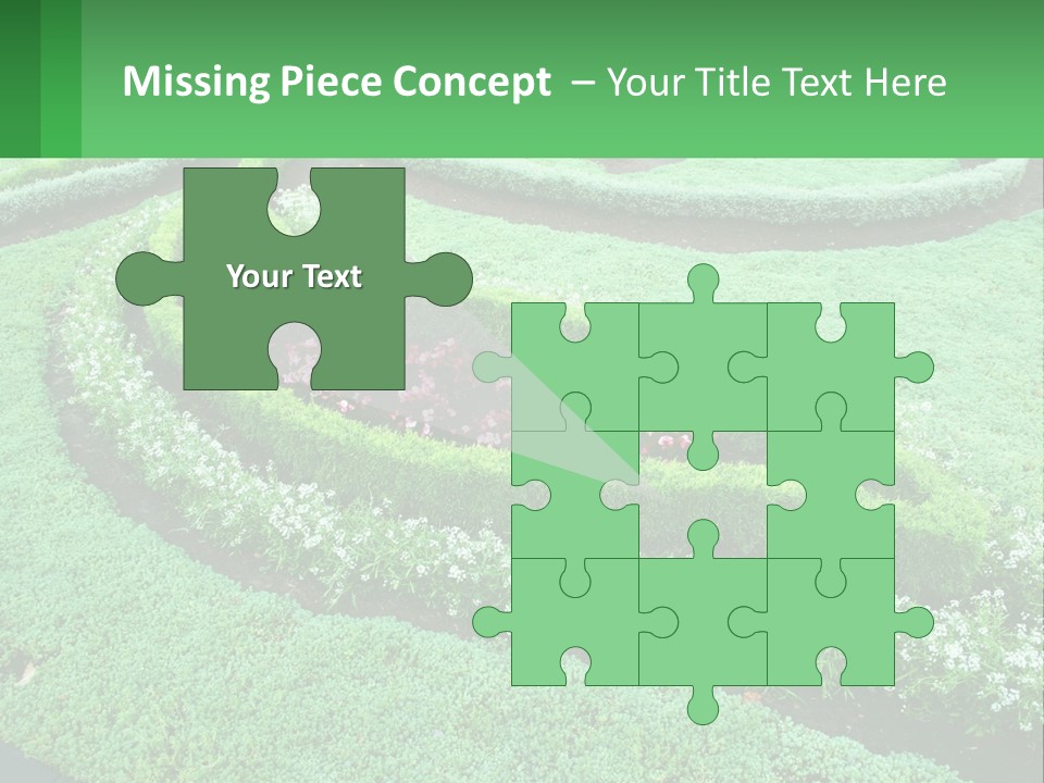 A Green Garden With A Spiral Design In The Center PowerPoint Template