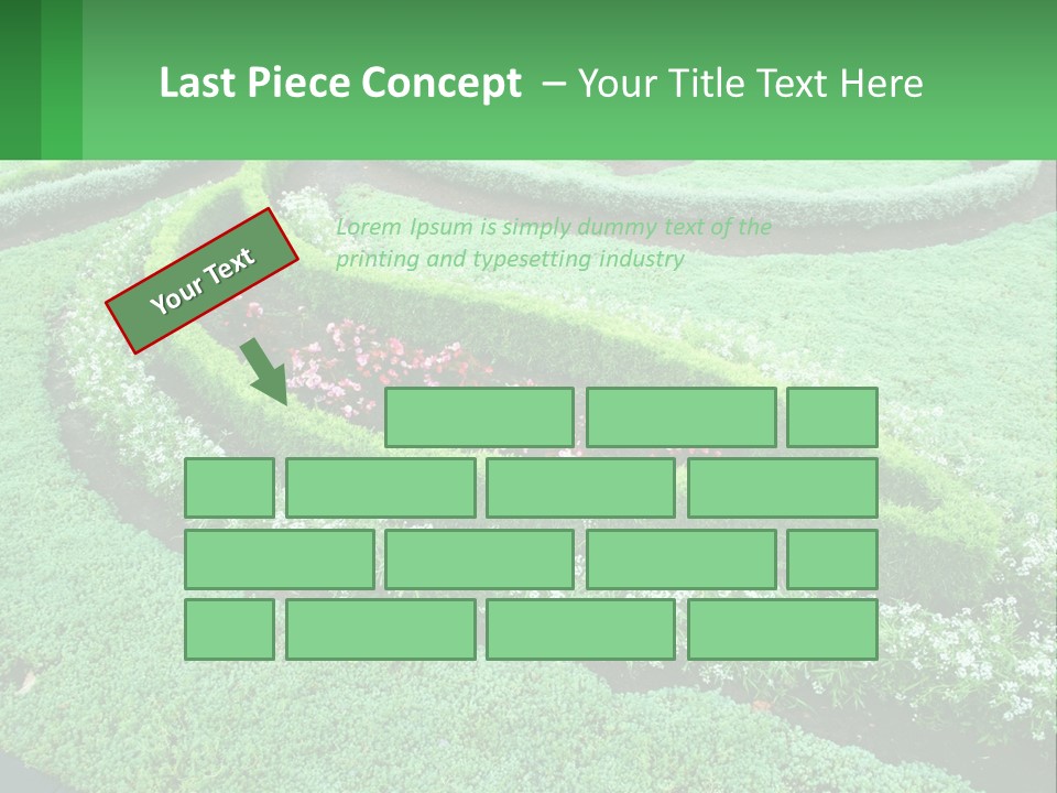 A Green Garden With A Spiral Design In The Center PowerPoint Template