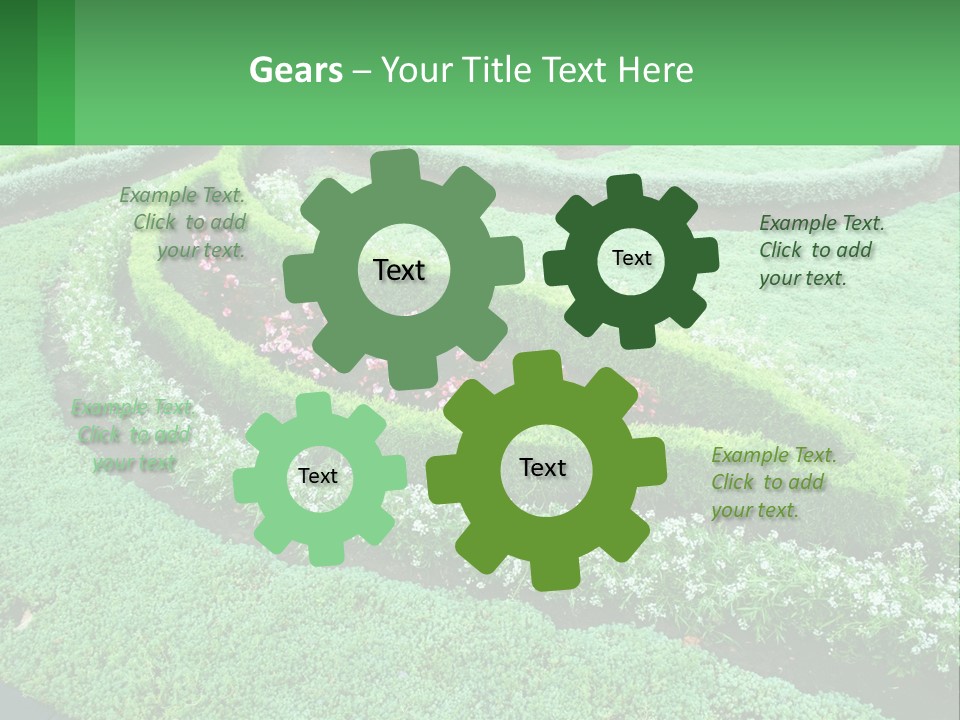 A Green Garden With A Spiral Design In The Center PowerPoint Template