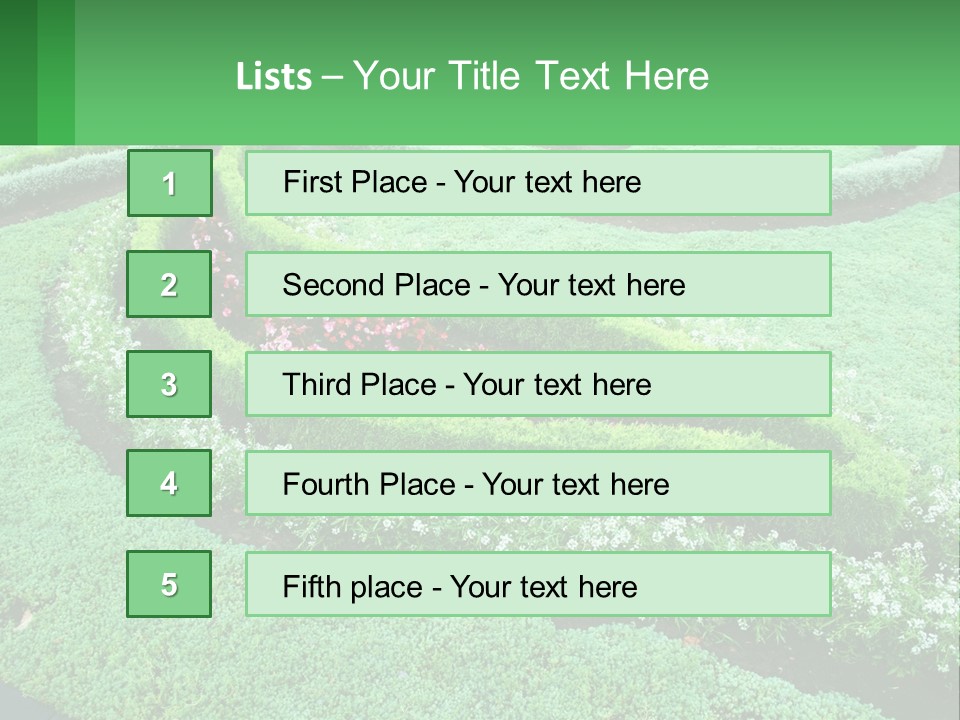 A Green Garden With A Spiral Design In The Center PowerPoint Template
