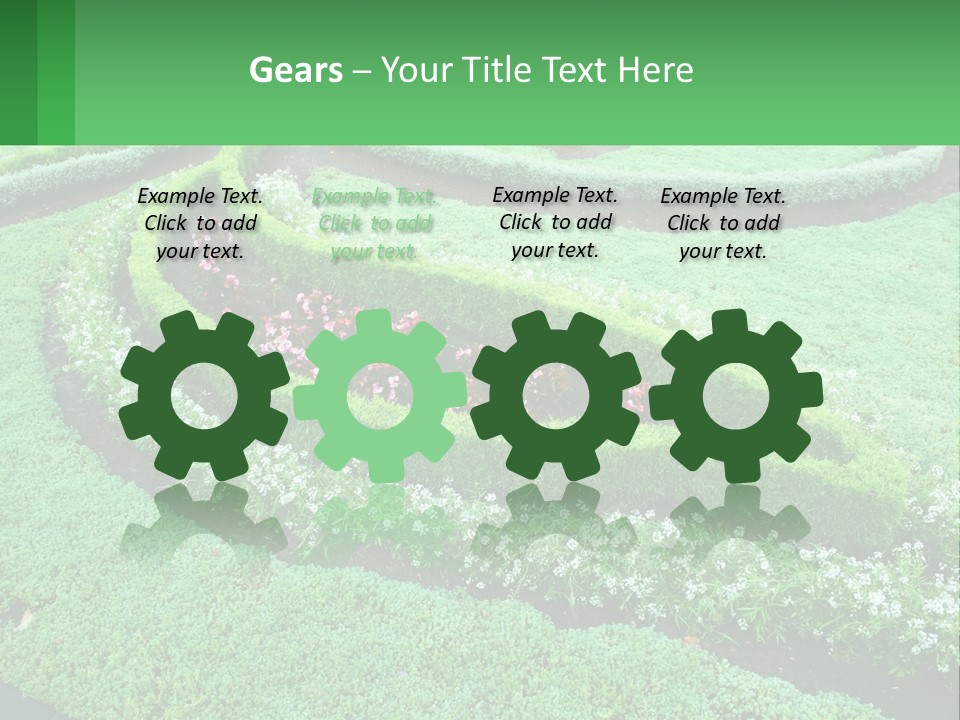 A Green Garden With A Spiral Design In The Center PowerPoint Template