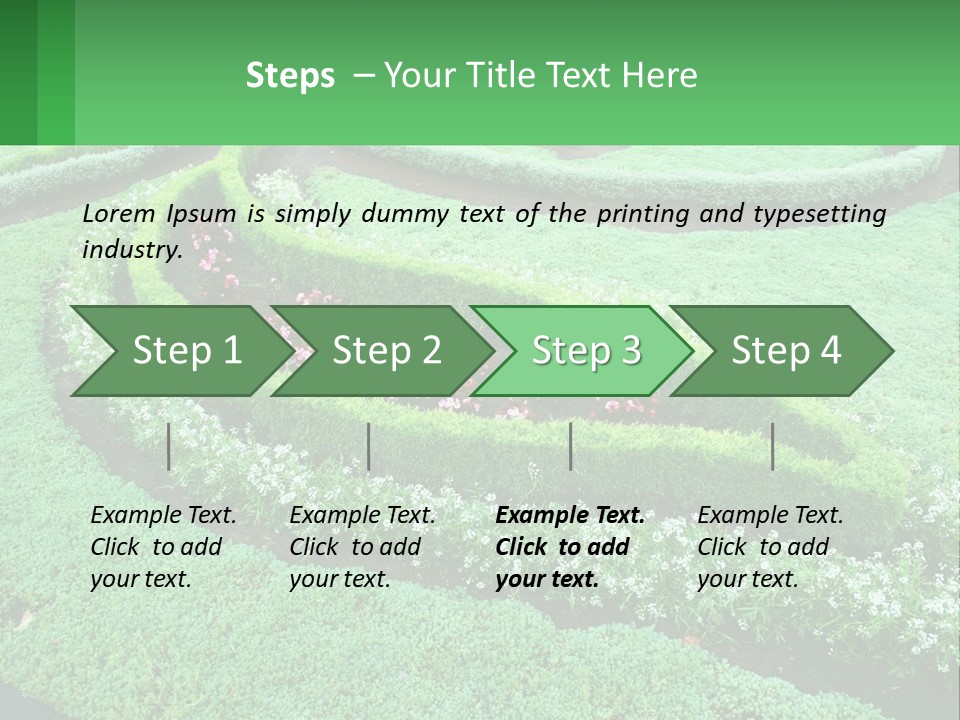 A Green Garden With A Spiral Design In The Center PowerPoint Template