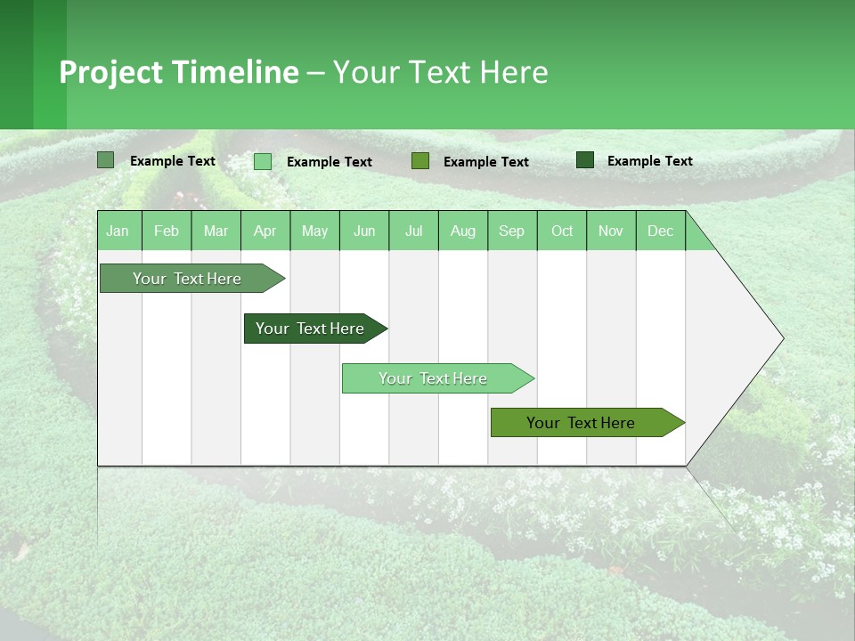 A Green Garden With A Spiral Design In The Center PowerPoint Template