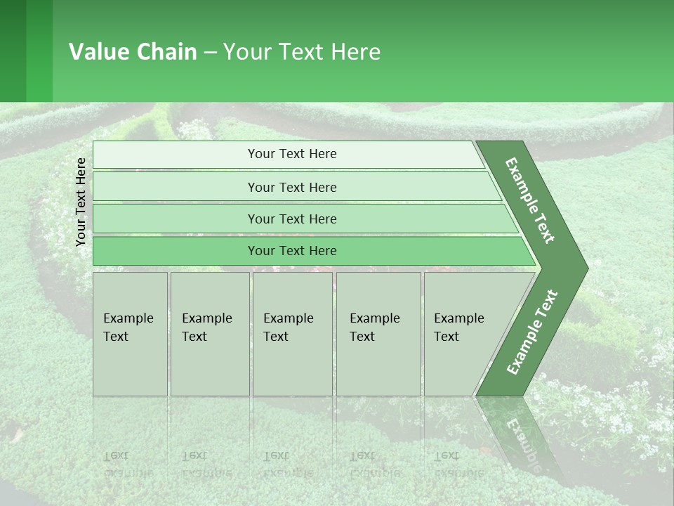A Green Garden With A Spiral Design In The Center PowerPoint Template