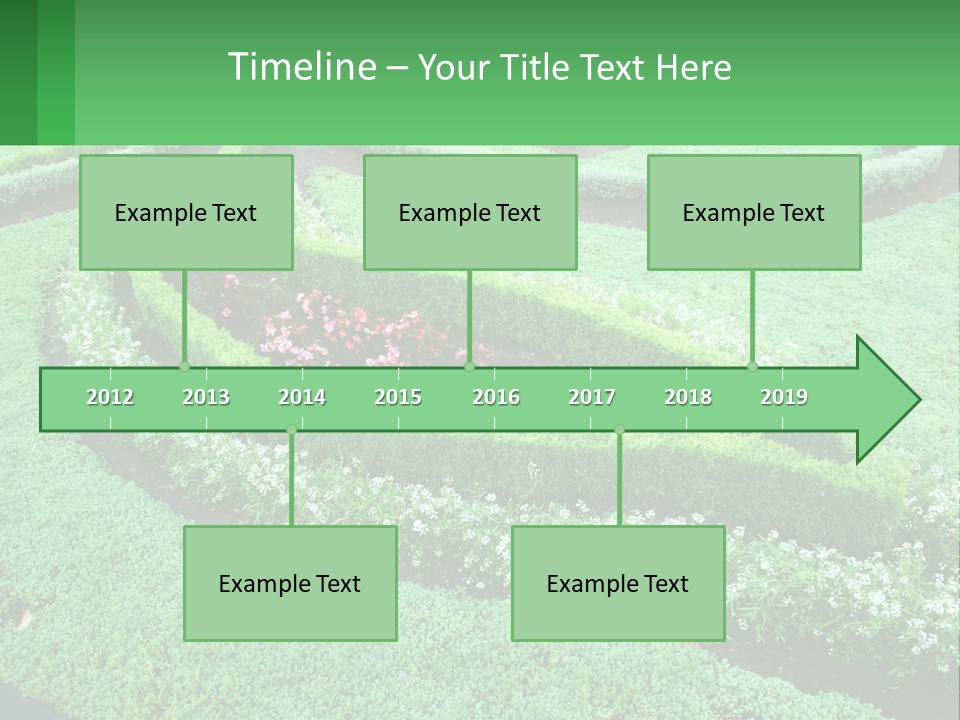 A Green Garden With A Spiral Design In The Center PowerPoint Template