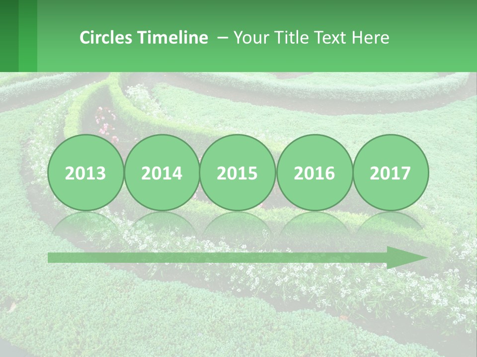 A Green Garden With A Spiral Design In The Center PowerPoint Template