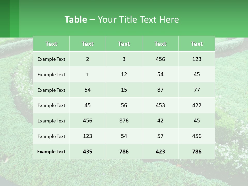 A Green Garden With A Spiral Design In The Center PowerPoint Template