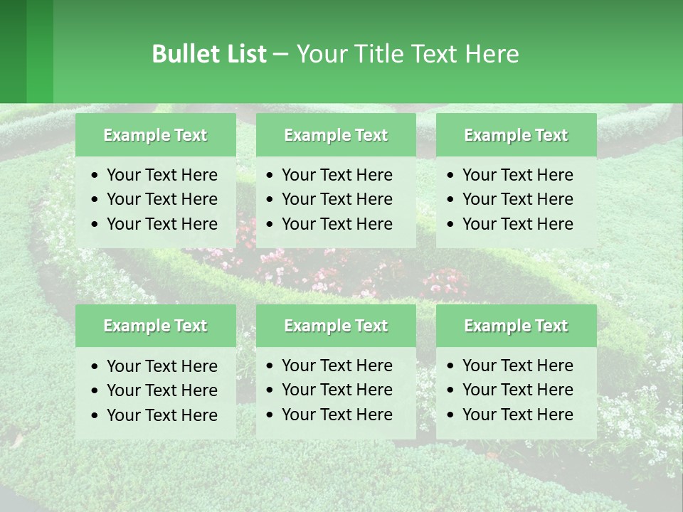 A Green Garden With A Spiral Design In The Center PowerPoint Template