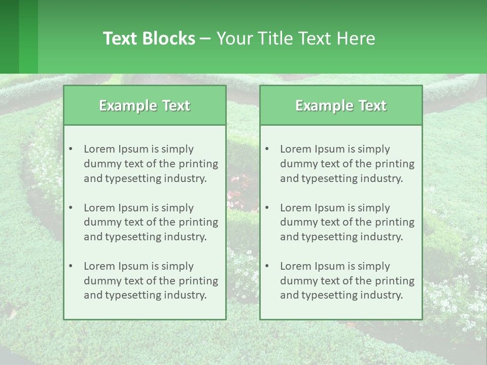 A Green Garden With A Spiral Design In The Center PowerPoint Template
