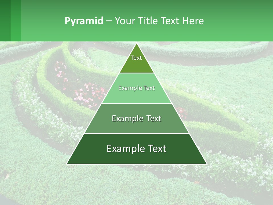 A Green Garden With A Spiral Design In The Center PowerPoint Template