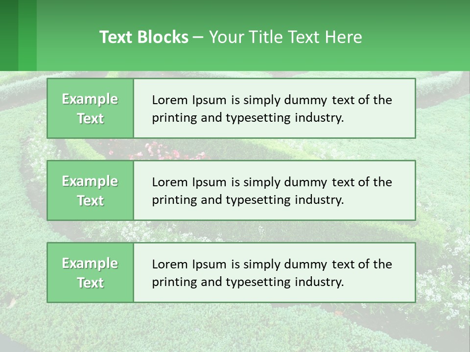 A Green Garden With A Spiral Design In The Center PowerPoint Template
