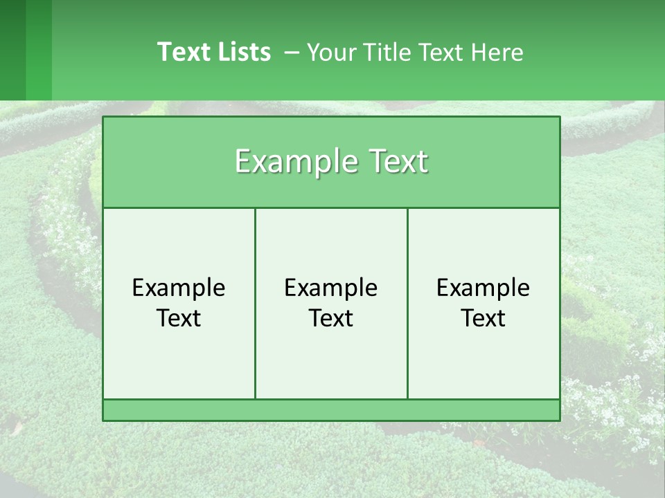 A Green Garden With A Spiral Design In The Center PowerPoint Template