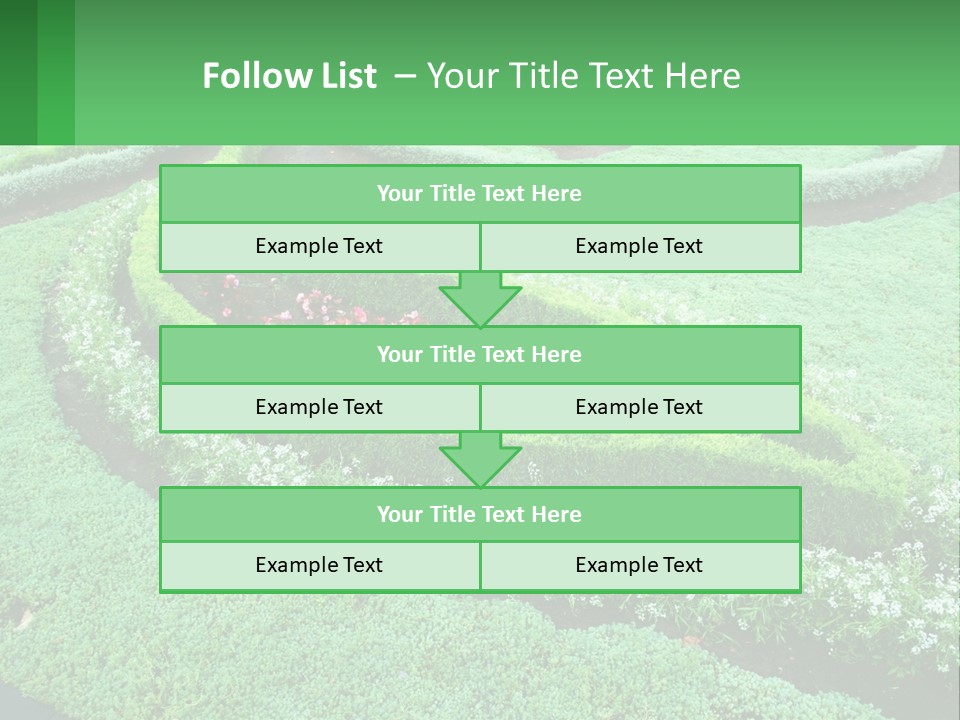 A Green Garden With A Spiral Design In The Center PowerPoint Template