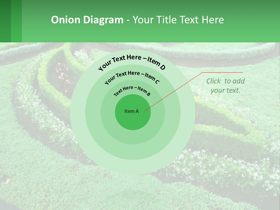 A Green Garden With A Spiral Design In The Center PowerPoint Template