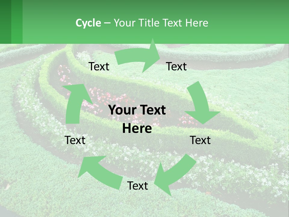A Green Garden With A Spiral Design In The Center PowerPoint Template