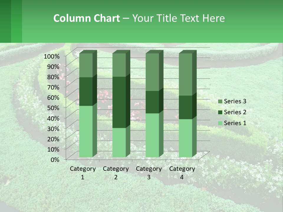 A Green Garden With A Spiral Design In The Center PowerPoint Template