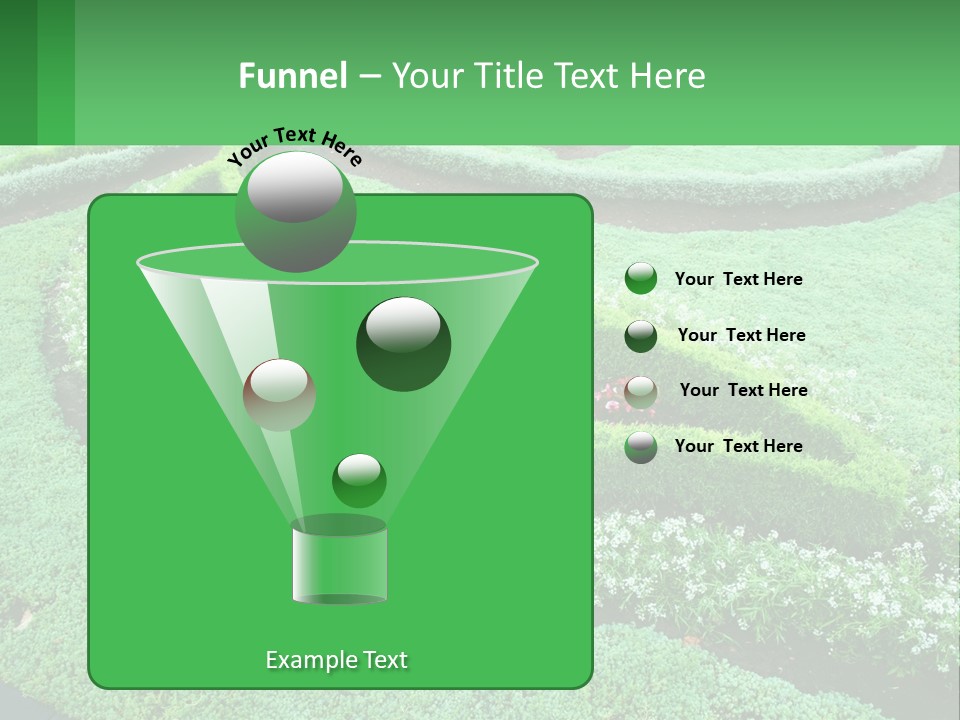 A Green Garden With A Spiral Design In The Center PowerPoint Template
