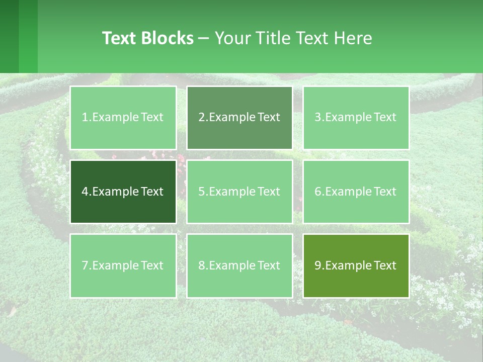 A Green Garden With A Spiral Design In The Center PowerPoint Template