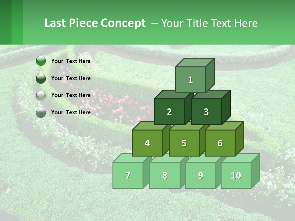 A Green Garden With A Spiral Design In The Center PowerPoint Template