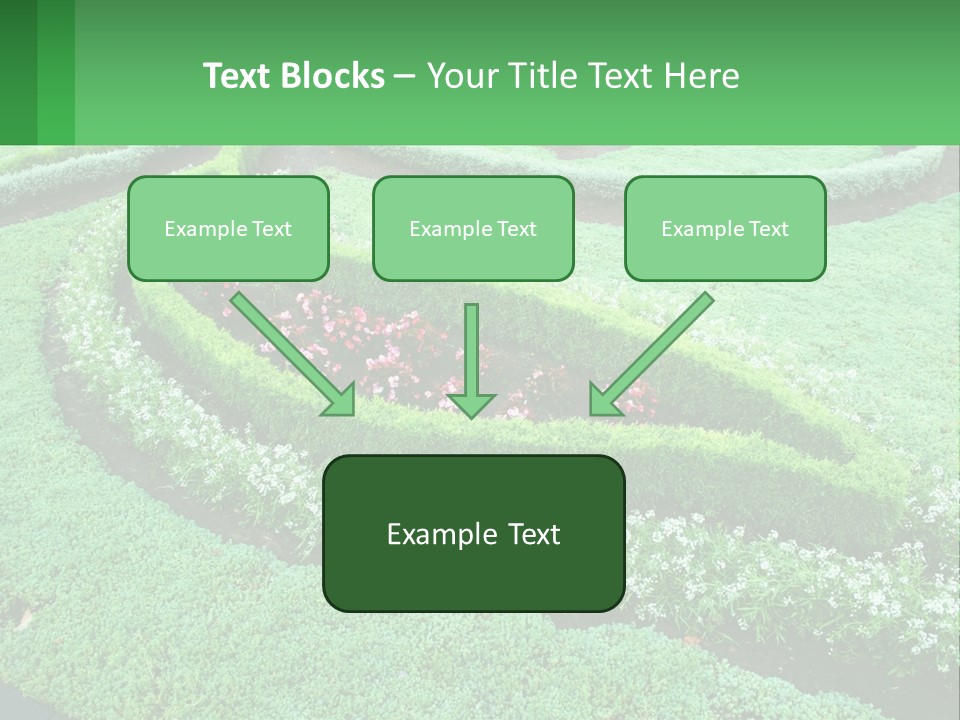 A Green Garden With A Spiral Design In The Center PowerPoint Template