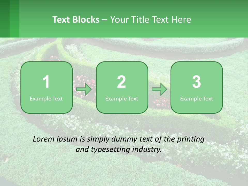 A Green Garden With A Spiral Design In The Center PowerPoint Template