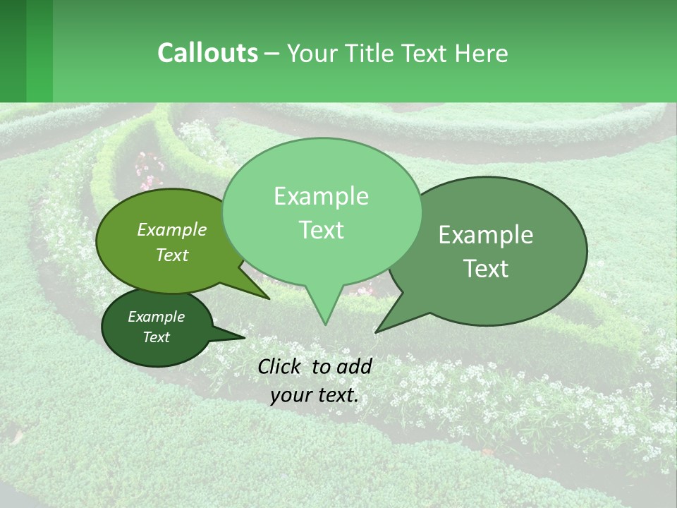 A Green Garden With A Spiral Design In The Center PowerPoint Template