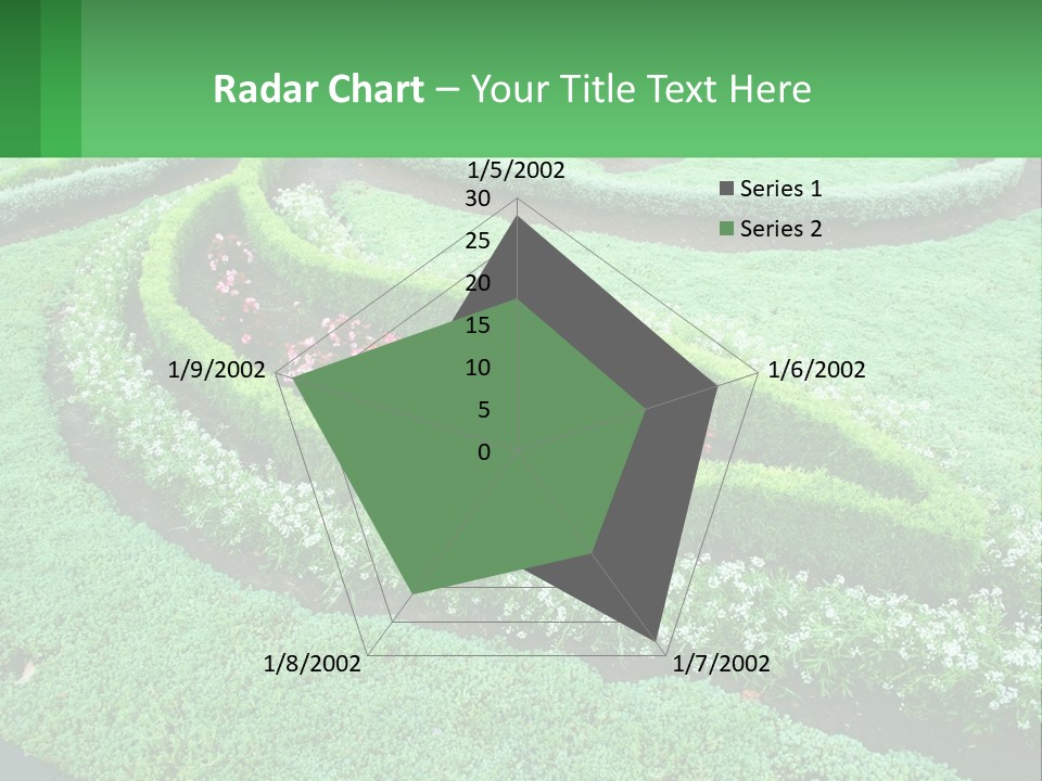 A Green Garden With A Spiral Design In The Center PowerPoint Template
