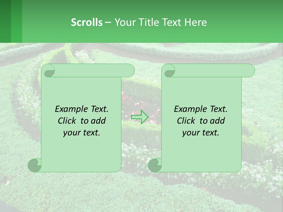 A Green Garden With A Spiral Design In The Center PowerPoint Template