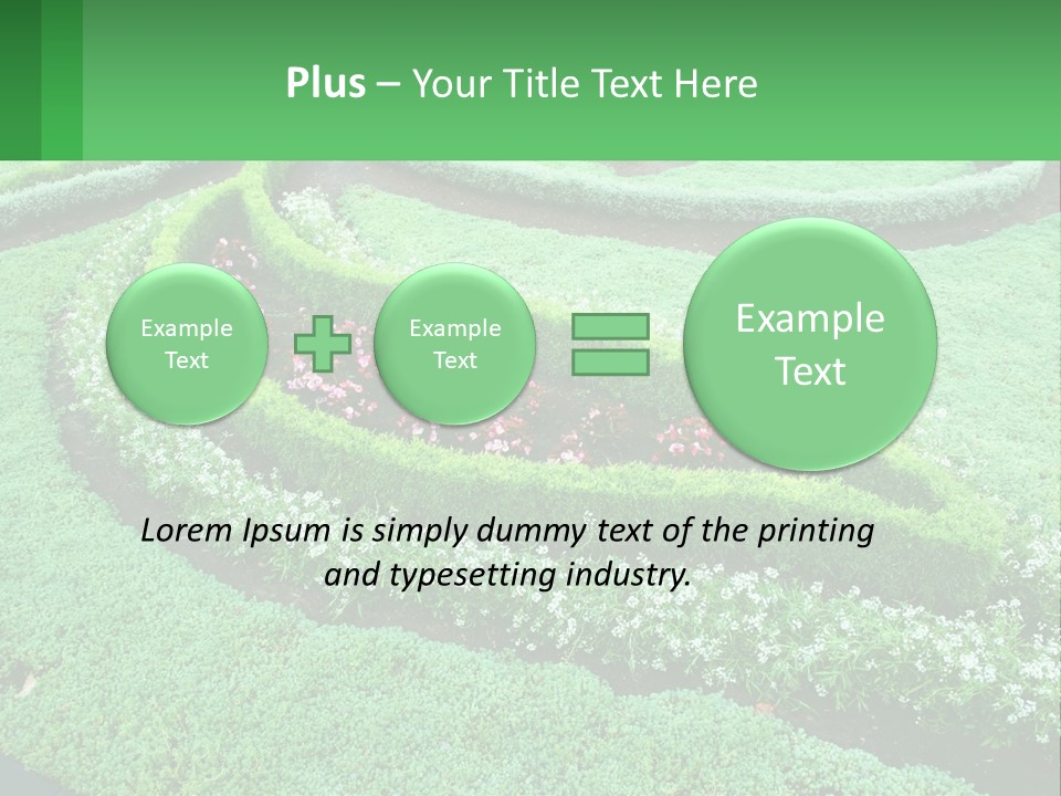 A Green Garden With A Spiral Design In The Center PowerPoint Template