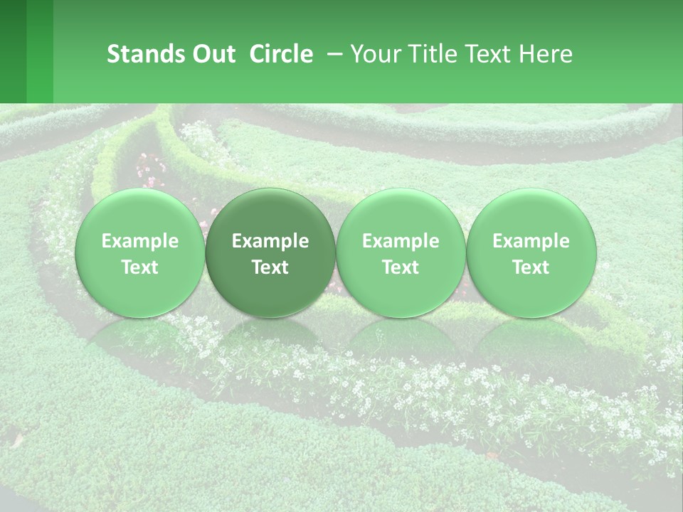 A Green Garden With A Spiral Design In The Center PowerPoint Template