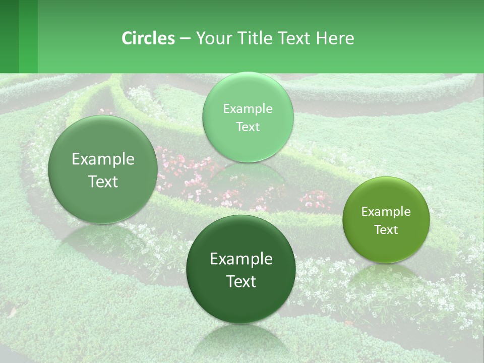A Green Garden With A Spiral Design In The Center PowerPoint Template