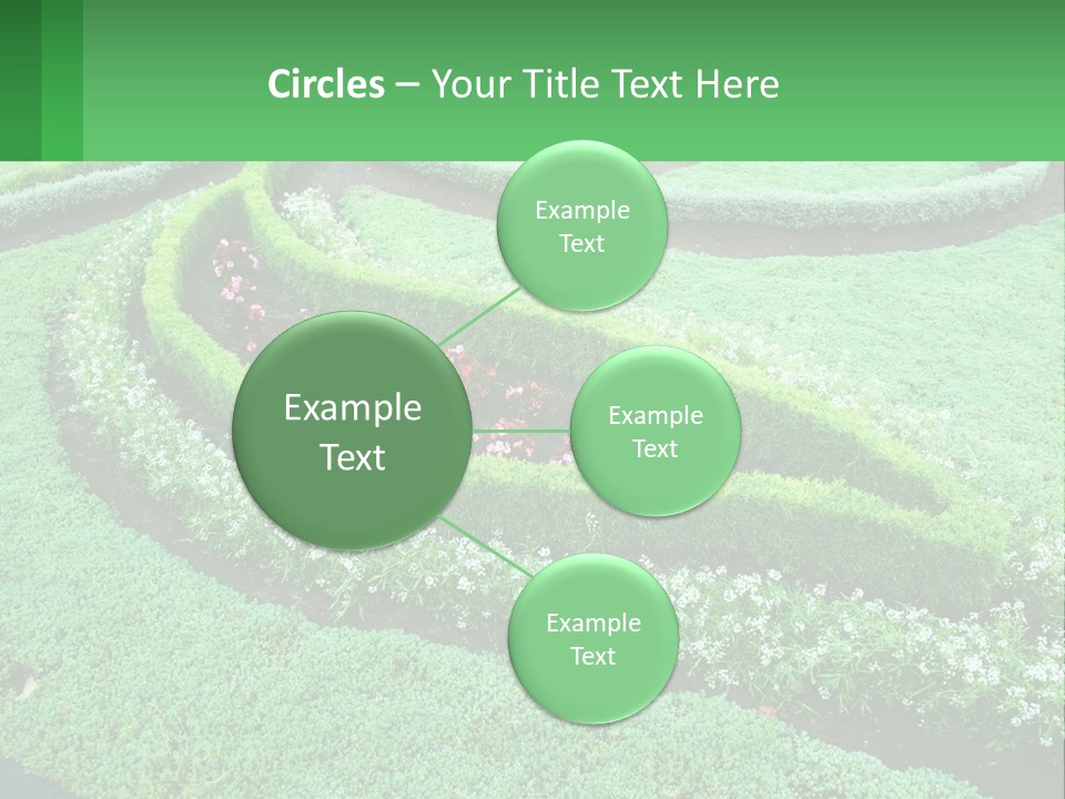 A Green Garden With A Spiral Design In The Center PowerPoint Template