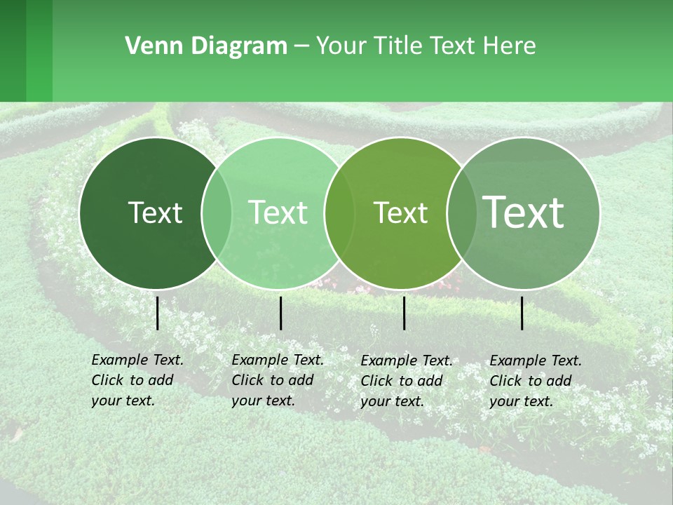 A Green Garden With A Spiral Design In The Center PowerPoint Template