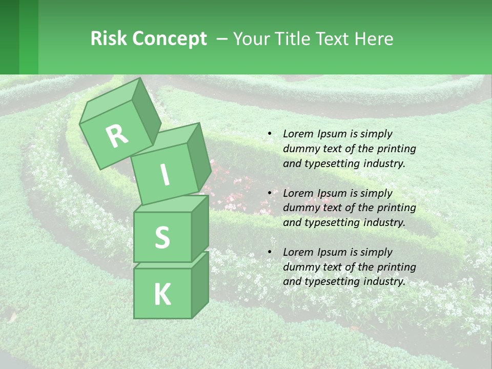 A Green Garden With A Spiral Design In The Center PowerPoint Template