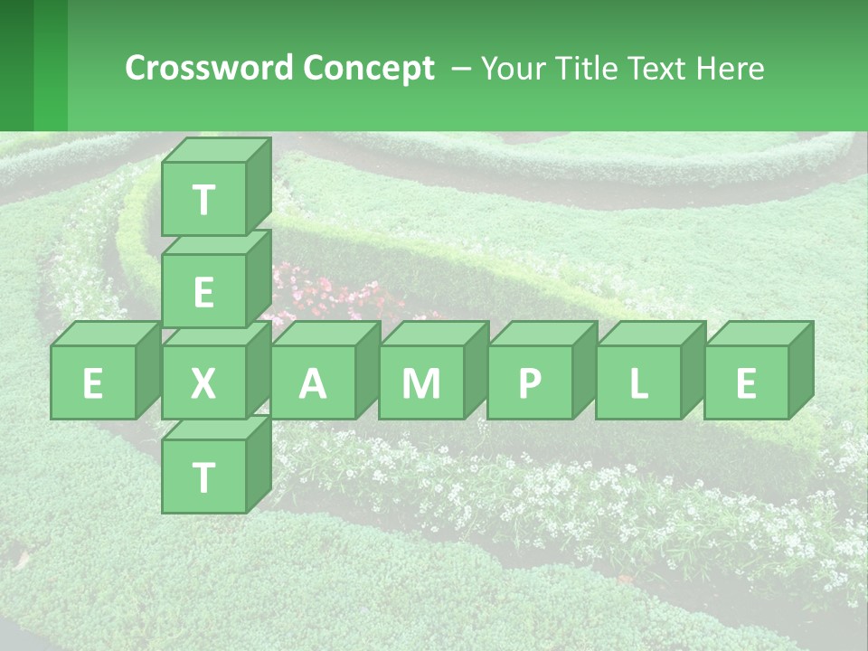 A Green Garden With A Spiral Design In The Center PowerPoint Template