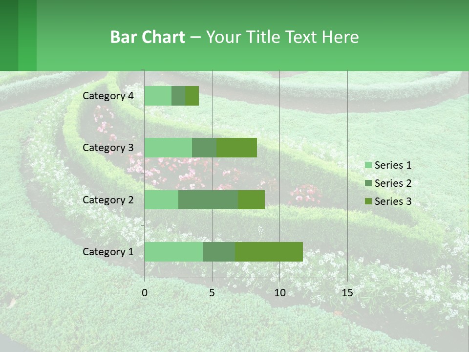 A Green Garden With A Spiral Design In The Center PowerPoint Template