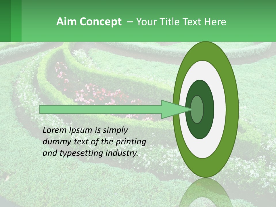 A Green Garden With A Spiral Design In The Center PowerPoint Template